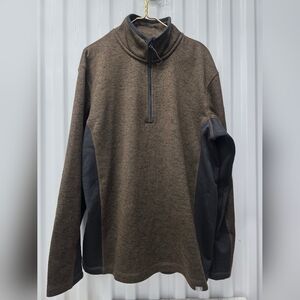 Ascend Men's Zip-Up Sweater in Brown and Black